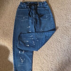 Barrel Paint Spattered Jeans